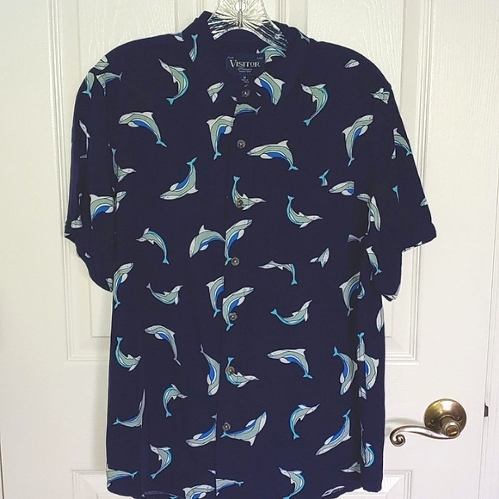 Blue Dolphin Buttondown Shirt by Visitor Premium